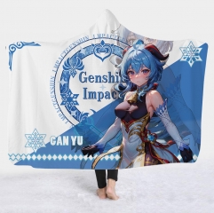 Genshin Impact Cartoon Bath Towel Anime Hooded Cloak