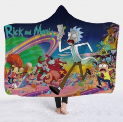 3 Styles Rick and Morty Cartoon Bath Towel Anime Hooded Cloak