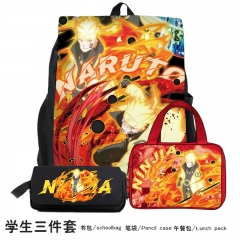 Naruto Cartoon Anime Backpack+Shoulder Bag+Pencil Bag(set)