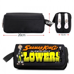 Shaman King Cartoon Canvas For Student Anime Pencil Bag