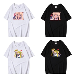4 Styles Pretty Soldier Sailor Moon Short Sleeve Cartoon Anime T Shirt