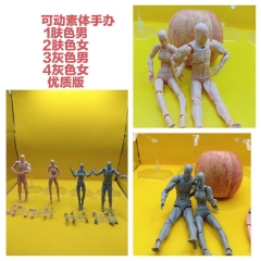 绘画素体 figma 青年版 2.0素体 肌肤银灰男女 关节可动 手办人偶