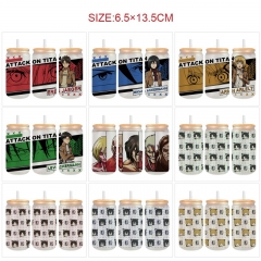 进击的巨人-9款 350ml动漫磨砂玻璃杯-（配吸管）