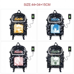 9 Styles Naruto Anime Cosplay Cartoon Canvas Colorful Backpack Bag With Data Line Connector