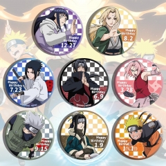 8PCS/SET Naruto Cartoon Anime Alloy Pin Brooch