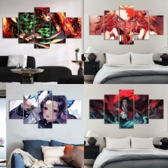 20 Styles Demon Slayer: Kimetsu no Yaiba Wall Picture Five Couplets Anime Art Print Poster (No Frame)