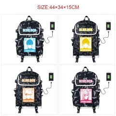7 Styles Blue Lock Anime Cosplay Cartoon Canvas Colorful Backpack Bag With Data Line Connector
