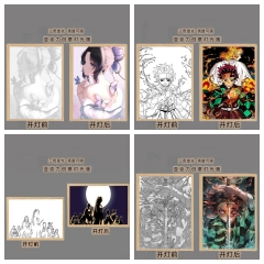 【USB款】灯光画批发一件代发动漫炭治郎鬼灭之刃蝴蝶忍高清发光画装饰挂画