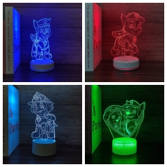 汪汪队大工玩具手办3D小夜灯房间装饰照明床头LED灯送儿童礼物