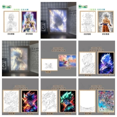 【USB款】厂家直销七龙珠孙悟空动漫灯光画创意礼品相框小夜灯氛围充电挂画