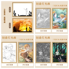 【USB款】阳光画小夜灯床头灯光画 夏目友人帐装饰画韩国温馨现代简约