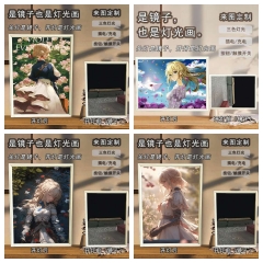 【USB款】镜子灯光画紫罗兰永恒花园薇尔莉特化妆镜摆件创意礼物送女友闺蜜