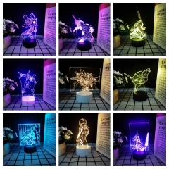 跨境游戏新世纪福音战士LED小夜灯七彩触摸遥控 亚克力3D游戏手办
