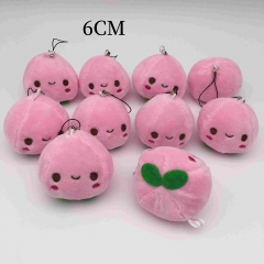 10PCS/SET 6CM Peach Cartoon Anime Plush Toy Pendant