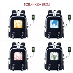 9 Styles Naruto Cartoon Anime Canvas Backpack Bag With Data Line Connector