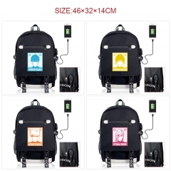 7 Styles Blue Lock Cartoon Anime Canvas Backpack Bag With Data Line Connector