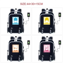 7 Styles Blue Lock Cartoon Anime Canvas Backpack Bag With Data Line Connector