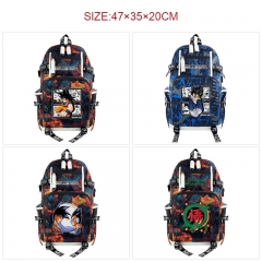 8 Styles Dragon Ball Z Cartoon Anime Canvas Backpack Bag With Data Line Connector