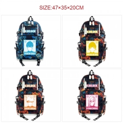 7 Styles Blue Lock Cartoon Anime Canvas Backpack Bag With Data Line Connector