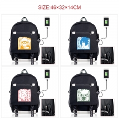 9 Styles Naruto Cartoon Anime Canvas Backpack Bag With Data Line Connector