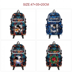 8 Styles Dragon Ball Z Cartoon Anime Canvas Backpack Bag With Data Line Connector