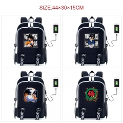 8 Styles Dragon Ball Z Cartoon Anime Canvas Backpack Bag With Data Line Connector