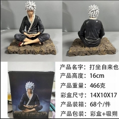 白发仙人自来也 伴生款打坐 落海 雕像