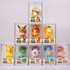 9 Styles 4-6CM Pokemon Cartoon Statue Seal PVC Anime Figure