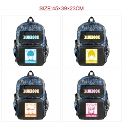 7 Styles Blue Lock Cartoon Anime Nylon Camouflage Backpack Bag With Data Line Connector
