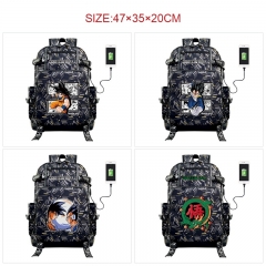 8 Styles Dragon Ball Z Cosplay Cartoon Anime Canvas Colorful  Backpack Bag With Data Line Connector