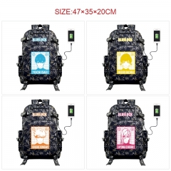 7 Styles Blue Lock Cosplay Cartoon Anime Canvas Colorful  Backpack Bag With Data Line Connector