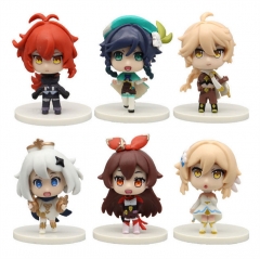 6PCS/SET 8CM Genshin Impact Anime PVC Figure Toy