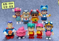 9PCS/SET 10CM Dr. Slump Dr.SLUMP IQ PVC Anime Figure Set Toy Doll
