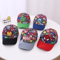 5 Styles Spider Man Captain America The Hulk Iron Man Cartoon For Children's Baseball Cap Anime Hat