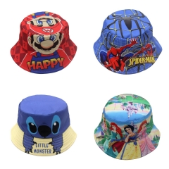 8 Styles Super Mario Bro Spider Man Lilo & Stitch Cartoon Hat Cap Anime Fisherman's Hat