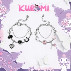 2 Styles Sanrio Kuromi Cartoon Alloy Anime Bracelet