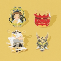 2 Styles Genshin Impact Cartoon Pin Anime Alloy Brooch