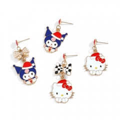 2 Styles Sanrio Kuromi Hello Kitty Cartoon Anime Alloy Earring