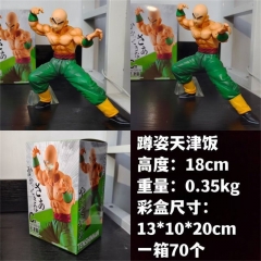 国产七龙珠z一番赏GK蹲姿天津饭系列 高度18cm，重量：0.35kg，彩盒尺寸：13X10X20cm，一箱70个