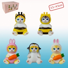 5PCS/SET Animal Cat Anime PVC Figures