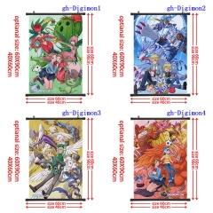 60x90CM 8 Styles Digital Monster Wall Scrolls Anime Wallscrolls