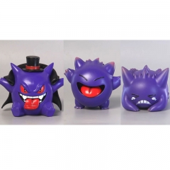 3 Styles 7-10CM Pokemon Pikachu Gengar Cartoon Anime PVC Figure