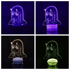 遥控16色+触控7色）跨境专供动漫零二3D小夜灯遥控7色装饰台灯创意圣诞礼物Zero Two
