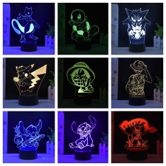 30 Styles 16 Colors Changed Naruto Dragon Ball Z Super Mario Bro One Piece Cartoon 3D Anime Nightlight