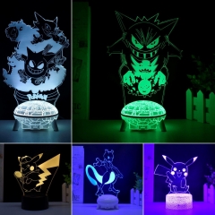 16色遥控+7色触控）口袋妖怪耿鬼3D小夜灯宝可梦精灵球周边玩具手办摆件创意装饰灯光