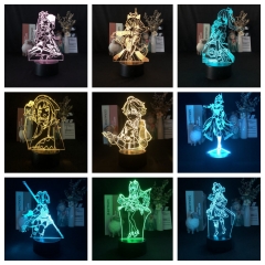 LED护眼游戏原神空USB两用家居装饰蓝牙闹钟七彩渐变礼品3D小夜灯