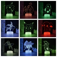 29 Styles 16 Colors Changed Pokemon Cartoon 3D Anime Nightlight
