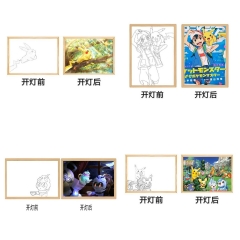 精灵宝可梦相框灯光画ins风神奇宝贝皮卡丘周边桌面摆件led小夜灯