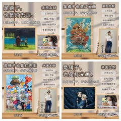 日漫哈尔的移动城堡镜子灯光画创意发光usb插电相框摆件纪念礼物