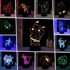38 Styles 16 Colors Changed Pokemon Cartoon 3D Anime Nightlight